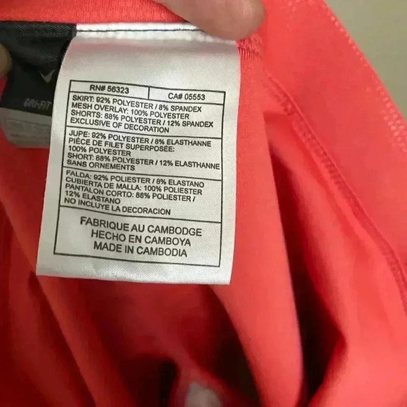 Nike Dri-Fit‎ Skort Mesh Overlay Coral Striped XS - Picture 7 of 9